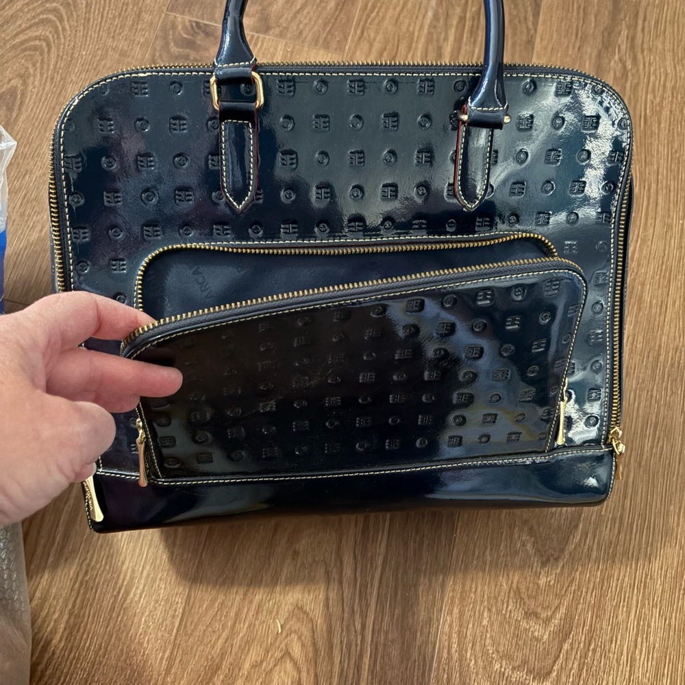 Arcadia Navy and Red Lined Handbag - Picture 2 of 5